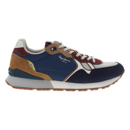 Baskets running Brit Back M en cuir bleu marine...