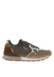 Thumbnail Baskets running Brit Must M en cuir kaki à talon plat avec des lacets