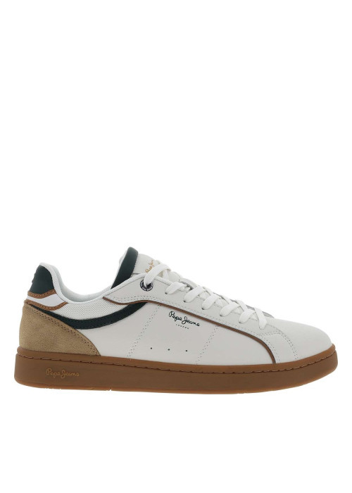 Tennis Clay Class M en cuir blanches à talon plat avec des lacets