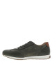 Thumbnail Sneakers en cuir kaki à talon plat avec des lacets et un zip latéral - Image 2