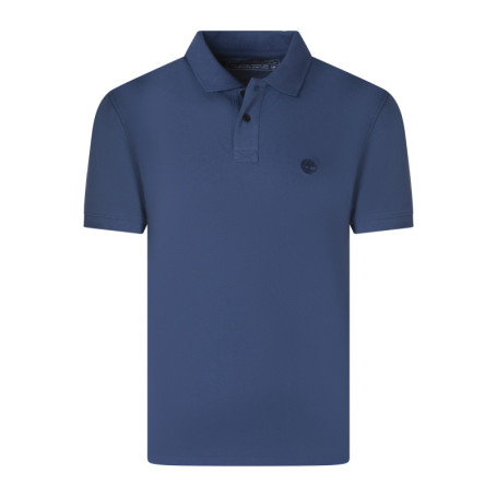 Polo en coton indigo uni pourvu d'une coupe...