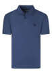 Thumbnail Polo en coton indigo uni pourvu d'une coupe droite et d'un col boutonné