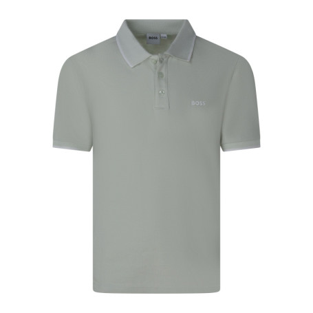 Polo en coton vert d'eau pourvu d'un col...