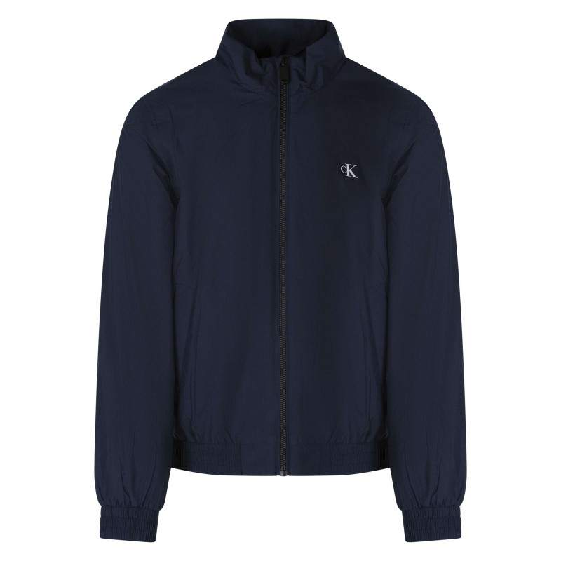 Calvin Klein Jeans - Blouson Marine à Coupe Ajustée Pourvu D'un Col Montant Zippé - Bleu Foncé