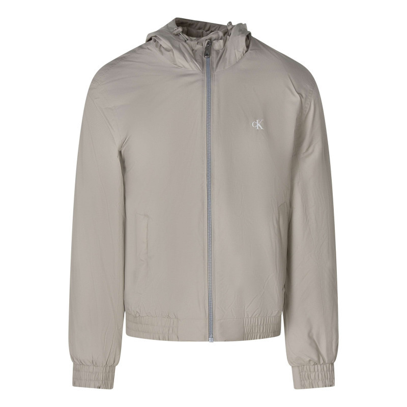 Calvin Klein Jeans - Blouson Beige à Coupe Ajustée Pourvu D'un Col à Capuche Avec Cordon De Serrage - Beige