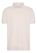 Thumbnail Polo en coton beige à coupe droite pourvu d'un col v bord-côte