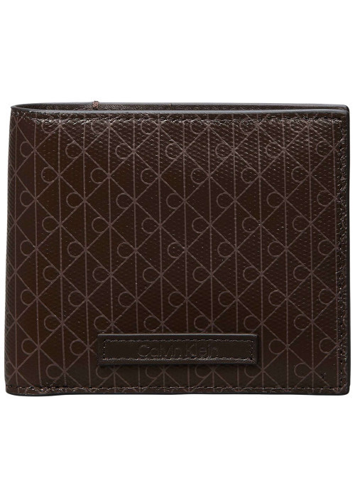 Portefeuille marron à motif monogramme pourvu de multiples rangements