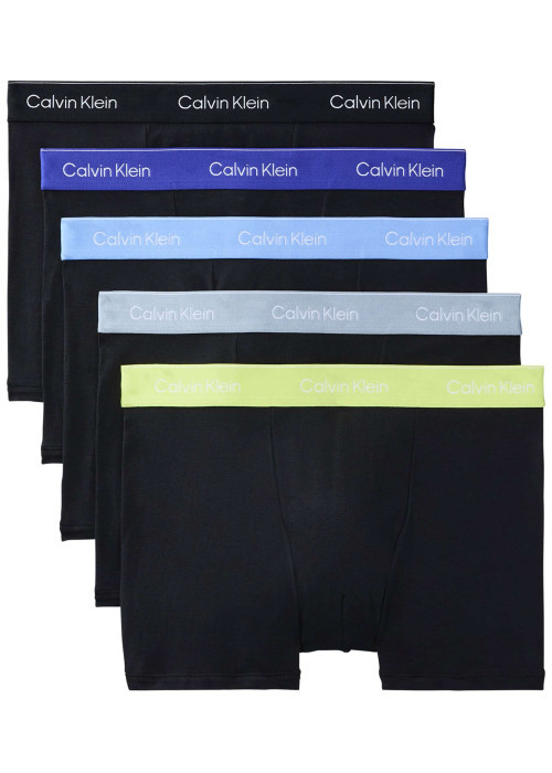 Lot de 5 boxers en coton noirs pourvus d'une ceinture élastiquée
