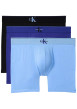 Thumbnail Lot de 3 boxers longs en coton bleus pourvus d'une ceinture élastiquée