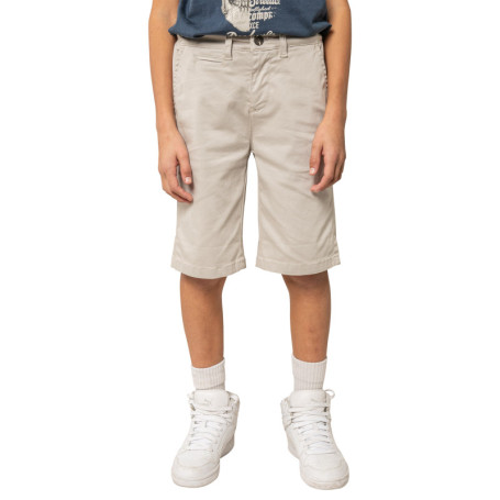 Short chino en coton écru uni pourvu de...