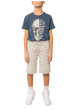 Thumbnail Short chino en coton écru uni pourvu de multiples poches et d'une coupe droite - Image 3