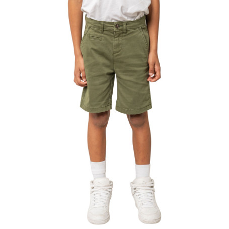 Short chino en coton kaki uni pourvu de...