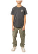 Thumbnail T-shirt en coton noir uni pourvu d'une coupe droite et d'un col rond - Image 3