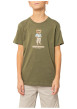Thumbnail T-shirt en coton kaki uni pourvu d'une coupe droite et d'un col rond