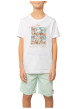 Thumbnail T-shirt en coton blanc uni pourvu d'un col rond et d'une coupe droite