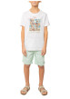 Thumbnail T-shirt en coton blanc uni pourvu d'un col rond et d'une coupe droite - Image 3