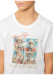 Thumbnail T-shirt en coton blanc uni pourvu d'un col rond et d'une coupe droite - Image 4