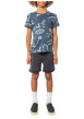 Thumbnail T-shirt en coton marine tropical pourvu d'une coupe droite et d'un col rond - Image 3
