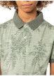 Thumbnail Polo en coton vert d'eau tropical pourvu d'une coupe droite et d'un col polo - Image 4