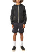 Thumbnail Veste imperméable noire unie pourvue d'une coupe droite et d'une capuche - Image 3