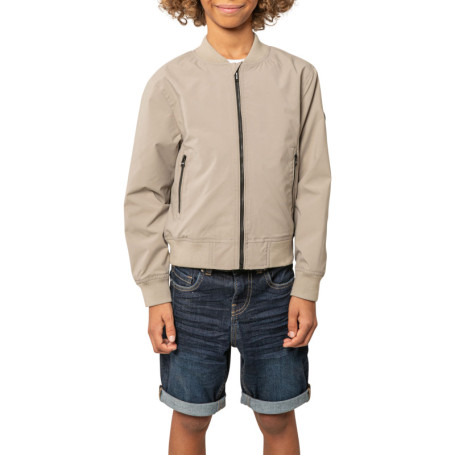 Bomber beige uni pourvu d'une coupe droite et...