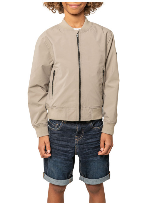Bomber beige uni pourvu d'une coupe droite et...