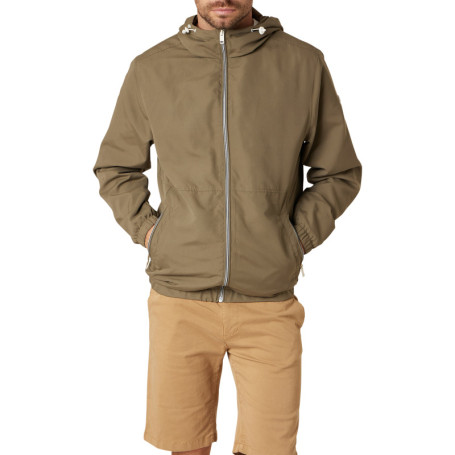 Veste imperméable kaki unie pourvue d'une coupe...