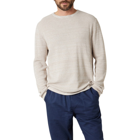 Pull en coton beige uni pourvu d'une coupe...
