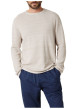 Thumbnail Pull en coton beige uni pourvu d'une coupe droite et d'un col rond