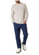 Thumbnail Pull en coton beige uni pourvu d'une coupe droite et d'un col rond - Image 3