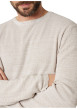 Thumbnail Pull en coton beige uni pourvu d'une coupe droite et d'un col rond - Image 4