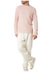 Thumbnail Pull en coton corail uni pourvu d'une coupe droite et d'un col rond - Image 3