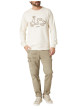 Thumbnail Sweat blanc uni pourvu d'une coupe droite et de manches longues - Image 3