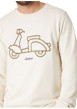 Thumbnail Sweat blanc uni pourvu d'une coupe droite et de manches longues - Image 4