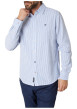 Thumbnail Chemise en coton bleu clair à rayures pourvue d'un col français