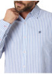 Thumbnail Chemise en coton bleu clair à rayures pourvue d'un col français - Image 4