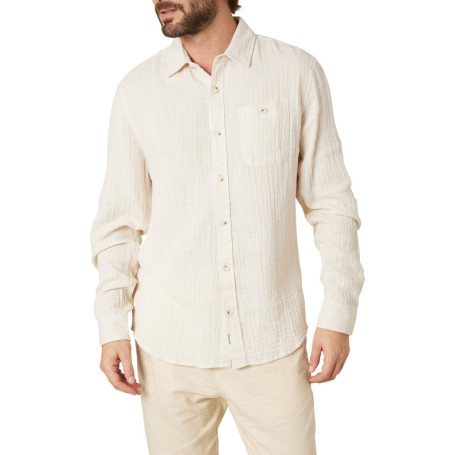 Chemise en coton écrue unie pourvue d'une coupe...