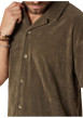 Thumbnail Chemise en coton mélangé kaki unie pourvue d'une coupe droite - Image 4