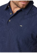 Thumbnail Polo en coton marine uni pourvu d'une coupe droite et d'un col boutonné - Image 4