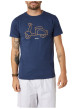 Thumbnail T-shirt en coton marine uni pourvu d'une coupe droite et d'un col rond
