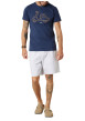 Thumbnail T-shirt en coton marine uni pourvu d'une coupe droite et d'un col rond - Image 3
