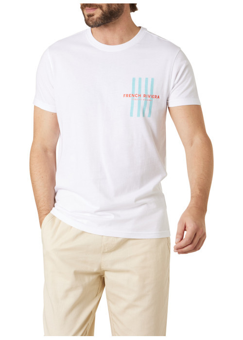 T-shirt en coton blanc uni pourvu d'un col rond...