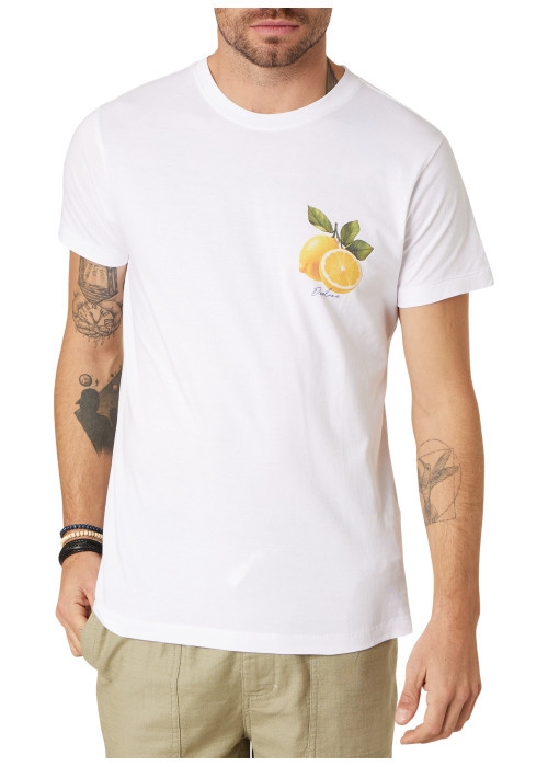 T-shirt en coton blanc uni pourvu d'une coupe droite et de manches courtes