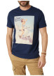 Thumbnail T-shirt en coton marine uni pourvu d'un col rond et d'une coupe droite