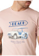 Thumbnail T-shirt en coton rose uni pourvu d'une coupe droite et d'un col rond - Image 4
