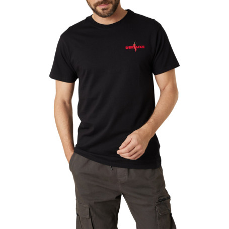 T-shirt en coton noir uni pourvu d'une coupe...
