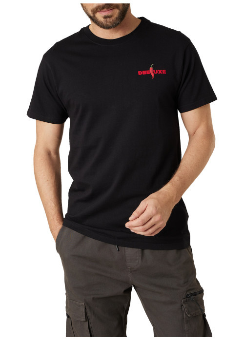 T-shirt en coton noir uni pourvu d'une coupe...