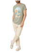 Thumbnail T-shirt en coton kaki uni pourvu d'une coupe droite et d'un col rond - Image 3