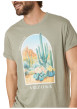 Thumbnail T-shirt en coton kaki uni pourvu d'une coupe droite et d'un col rond - Image 4