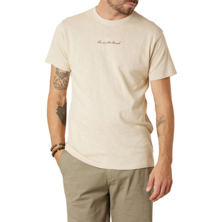 T-shirt en coton écru uni pourvu d'une coupe...
